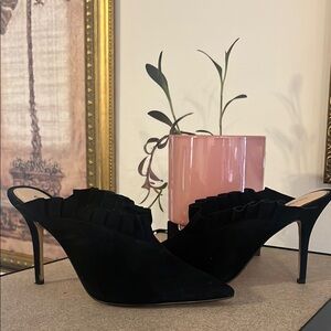 Gianni Bini Suede Velour Black Stiletto Heels